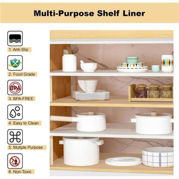 Non Slip Shelf Liner 11.8 x 20 Feet Waterproof Cabinet Drawer Kitchen Storage - Picture 3 of 7